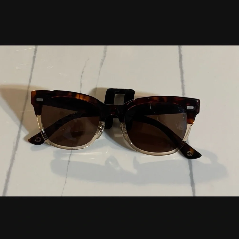 Gucci GG 3747 X9Q Unisex Tortoise Clubmaster Sunglasses Brown Lens Made In Italy